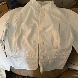 white mandarin collar peplum jacket size 10